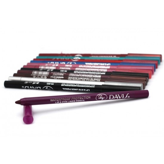 Davis 2 In One Waterproof  Lip Liner and Eyeliner Pencil